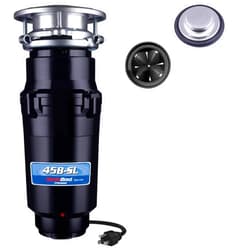 WASTEMAID Waste Maid 10-US-WM-458-SL-3B Garbage Disposal Anti-Jam Stainless Steel Food Waste Grinding System, 3/4 HP Slim Line, Black