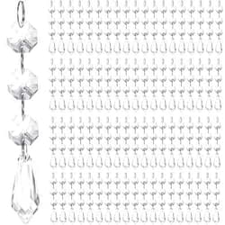 Nuogo 100 Pcs Acrylic Hanging Crystals for Centerpieces Hanging Crystal Beads Chandelier Clear Garland Ornament Acrylict Pendants Beads for Christmas Tree Wedding Party Home DIY Decoration
