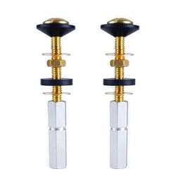 Hibbent 2 Pack Toilet Tank to Bowl Bolt Kits, Heavy Duty Bolts Toilet Bolts for Tank Solid Brass with Extra Long Nuts Easy to Install and Double Gaskets for Fastening