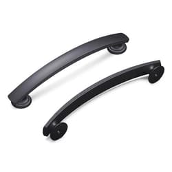 Hickory Hardware 1 Pack Solid Core Kitchen Cabinet Pulls, Luxury Cabinet Handles, Hardware for Doors & Dresser Drawers, 5-1/16 Inch (128mm) Hole Center, Matte Black, American Diner Collection