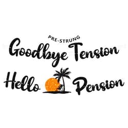 Ushinemi Pre-Strung Goodbye Tension Hello Pension Banner, NO DIY Retirement Party Decorations Happy Retirement Banner Retired Farewell Party Supplies, Black