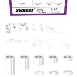 Swpeet 65Pcs 8 Sizes M3 Aluminum Spacer Assortment Kit, 3.1×6mm(ID×OD) Silver Aluminum Standoff Column Spacer, Round Spacer Unthreaded Standoff Bushing Plain Finish, Length 0.5/1/1.5/2/2.5/3/6/10mm