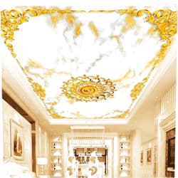 LGLLDF Luxury Ceiling 3D Custom Wallpaper, Golden Pattern Art Decor Paintings Mural,for Kids Room Living Room Dining Room Home Decor Office Bedroom (It's Not Peel and Stick)-48