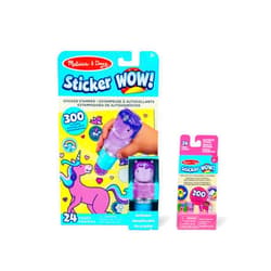 Melissa & Doug Sticker Wow!™ Purple Unicorn Bundle: 24-Page Activity Pad, Stamper, 500 Stickers, Arts and Crafts Fidget Toy Collectible Character