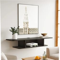 FITUEYES Floating Entertainment Center Wall Mounted Media Console TV Stand Component Shelf TV Wall Cabinet, Black