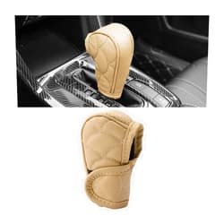 Bittwee Car Gear Shift Cover, Waterproof PU Leather Manual/Automatic Automotive Gear Stick Shift Knob Rod Dust Cover Protector with Velcro, Vehicle Interior Accessories