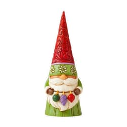 Enesco Jim Shore Heartwood Creek Christmas Gnome Holding Ornaments Figurine, 5.31 Inch, Multicolor Green