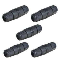 ANMBEST 5PCS M25AP2 Shielded RJ45 Waterproof Cat5/5e/6 8P8C Connector IP67 Ethernet LAN Cable Connector Double Head Outdoor LAN Coupler Adapter Female to Female