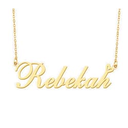 Aoloshow Personalized Heart Name Necklace Gold Custom Any Names Stainless Steel Jewelry for Womens Graduation