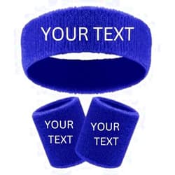 Handmade Custom sport Headband & sweatband set -Custom Text or Design on Headbands - Wristbands. Perfect for gym,yoga,football, baseball