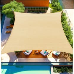Shade&Beyond Custom PPR011 6'x15' Sun Shade Sail Canopy Rectangle, UV Block Sunshade for Backyard Yard Deck Outdoor Facility and Activities, Beige, (We Make Custom Size)
