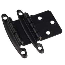 DecoBasics (25 Pairs Pack/50 Pcs) Matte Black, Non Self Closing/Free Swinging Variable Overlay Flush Cabinet Hinge