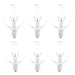Snnalosses 40W Light Bulbs,Wax Warmer Bulbs,E12 Candelabra Base 120 Volt Round Light Bulbs for Full Size Scentsy Warmer,Wax Melt Warmer,Chandelier Table Lamp Wall Sconces,Soft Warm White,G50/120V,6 Packs