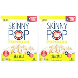 SkinnyPop Skinny Pop Sea Salt Microwave Popcorn, 16.8 OZ (Pack of 2)