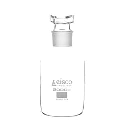 EISCO Labs 2000ml Reagent Bottle - Borosilicate Glass with Wide Mouth and Penny Stopper