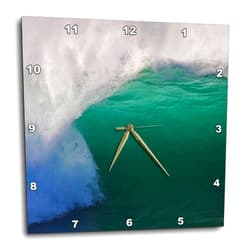 3dRose 3D Rose Hawaii-Oahu-Large Waves Along The Pipeline Beach Wall Clock, 15