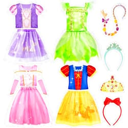 Meland Princess Dress Up - Dress Up Clothes for Girls with Toys,Christmas Birthday Gift for Toddler Girls 3,4,5,6,7,8 Years