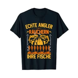 Kleidung zum Angeln & Jagen Für Jäger & Angler Mens Fishing saying real angler smoking your fish smoked fish T-Shirt