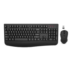 EDJO Wireless Keyboard and Mouse Combo, EDJO 2.4G Full-Sized Ergonomic Computer Keyboard with Wrist Rest and 3 Level DPI Adjustable Wireless Mouse for Windows, Mac OS Desktop/Laptop/PC (Black)