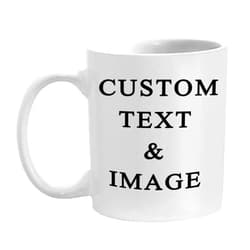 Just Customized Customized Photo Mug with Personalized Text Upload Your Image with Different Designs (White), 11 ounces