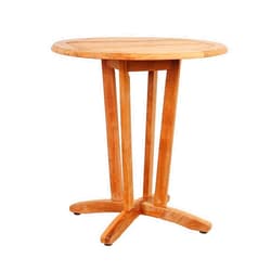 Amazonia Victor 1-Piece Outdoor Bistro Round Table | Certified Teak | Ideal for Patio and Indoors, 27Lx27Wx29H, Light Brown