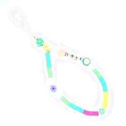Diiker 4pcs women's fashion mobile phone lanyard decoration cell phone pendant colorful star LOVE letter fruit rainbow Soft Ceramic Boho anti-lost phone chain (flower)