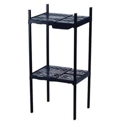 LockerMate Double Locker Shelf, Adjustable Width and Height to Fit Most School Lockers, Black
