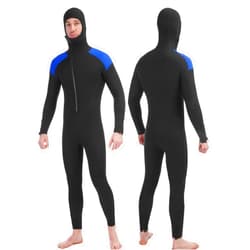 REALON Mens Wetsuit 5mm Full Scuba Diving Suit Front Zipper Hoodie Snorkeling Surfing Kayaking Canoeing Cold Water Wet Suits