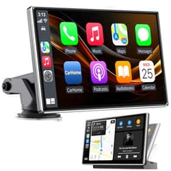Seetato Wireless A-pple Car Play with Bluetooth, 7'' Portable A-pple Carplay & Android Auto Car Stereo, Carplay Screen with GPS Navigation/Mirror Link/Voice Control/Touchscreen