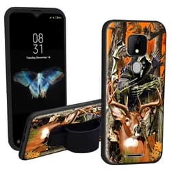 EDGFRTOIO Case for ANS Artia ACK2326 with Phone Loop Finger Holder, Elastic Hand Strap Grip Stand Case Shockproof Soft Printed TPU Graphic Cover for ANS Artia ACK2326, Camouflage Deer Hunter