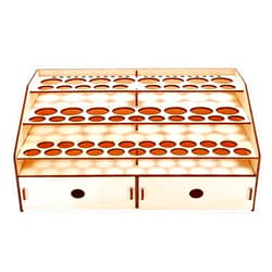 JOYABEST 4 layers Wooden Paint Rack Stand with 58 holes for storing paints, brushes，modeling tools