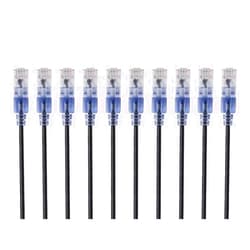 Monoprice Cat6A Ethernet Patch Cable - Snagless RJ45, 550Mhz, 10G, UTP, Pure Bare Copper Wire, 30AWG, 10-Pack, 10 Feet, Black - SlimRun Series