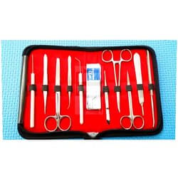 HTI 20 PCS ADVANCED BIOLOGY LAB ANATOMY MEDICAL STUDENT DISSECTING DISSECTION KIT SET WITH SCALPEL KNIFE HANDLE BLADES #10 + #11 (HTI BRAND)