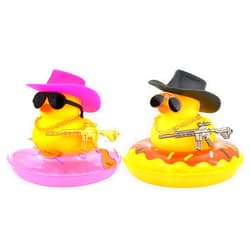 Zelobely Ducks for Cars Rubber Duck Dashboard of Car, Car Duck Decoration Dashboard Decorations Yellow Duck Car Accessories with Mini Hat Swim Ring Necklace Sunglasses for Party Favors, Birthdays, Bath Time