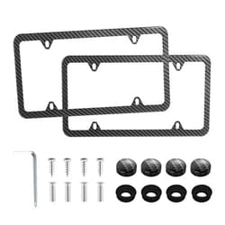 LivTee Carbon Fiber License Plate Frames, 4 Holes Stainless Steel License Plate Covers, 2PCS Car License Plate Holder, Automotive Exterior Accessories, Slim Design with Gasket Cover for US Cars