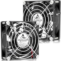 GDSTIME Waterproof Fan 80mm x 25mm IP67 Rating 24V Small Dual Ball Bearing Brushless DC Case Fans 2 Pin for RV Fridge Cooling Mini Greenhouse Ventilation, 2-Pack
