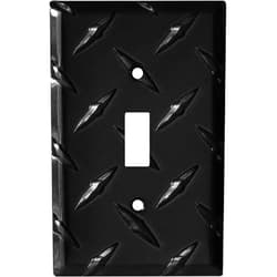 COLESTER DIRECT BUILD SMART. SPEND LESS. Colester Direct Black Diamond Plate Aluminum Wall Switch Plate Outlet Cover Toggle Rocker GFI Garage (Toggle-Single)