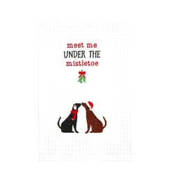 Mud Pie Christmas Waffle Towel, Dogs, 25