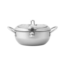 LI-GELISI Silver 20CM Binaural Fryer Household One Non-stick Tempura Fryer with Filter Holder Thermometer(Size: 7.9 inches long x 3.1 inches high)