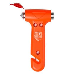 Swiss Safe Durable 5-1 Car Safety Hammer Car Window Breaker Breaker Tool w/Seatbelt Cutter - Emergency Escape Glass Hammer for Car - Truck, Car Safety Essentials & Accessories - Orange, 1 Pack