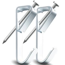 Pointool Picture Hangers Hanging Hooks-100lbs Picture Frame Hooks Large Heavy Duty Picture Hooks Kit with Nails for Wall Drywall 20pcs,Silver