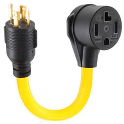 Tellegloww NEMA L14-30P to 14-30R 30 Amp Dryer Generator Adapter Cord 4 Prong L14-30P Locking Generator Male to 14-30R RV Dryer Female for Generator to Dryer RV EV Charger, 10 AWG STW, 1FT, ETL Listed