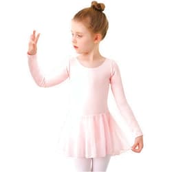 MdnMd Toddler Girls Long Sleeve Ballet Leotards Dresses Dance Skirt Ballerina Tutu Outfits