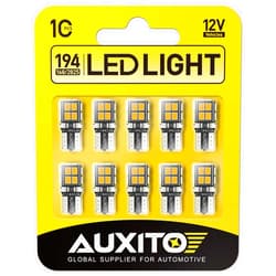 AUXITO 194 LED Light Bulb Amber Yellow 168 2825 W5W T10 Wedge 14-SMD LED Replacement Bulbs for Car Dome Map Door Courtesy License Plate Lights, Pack of 10