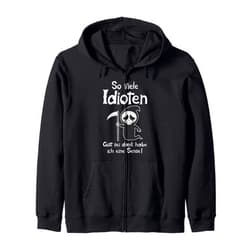 BeGruselig - Halloween und Halloween Kostüm Grim Reaper Halloween Costume – Sense Men Women Gift Zip Hoodie