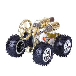 Ithassal Hot Air Stirling Engine Car, Mini External Combustion Stirling Engine Kit, Car Engineer Generator Model Science Experiment Physical Car Toy