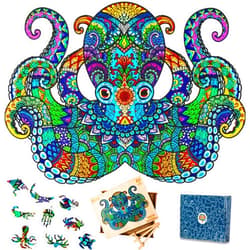 The Puzzled Tree Jigsaw Puzzles for Adults XL 325 Piece (18.1”x13”) – Octopus Wooden Jigsaw Puzzle for Adults by The Puzzled Tree