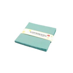 COTTONVILL 30COUNT Cotton Solid Quilting Fabric (5inch Square, 32-Cameo Blue)