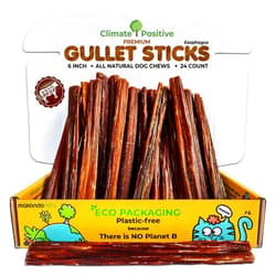 Makondo Pets Gullet Sticks 100% Natural Beef Esophagus Dog Chews, 6” Premium Dog Treats for Training Puppies & Adults, Zero Filler or Preservatives, 24 Count