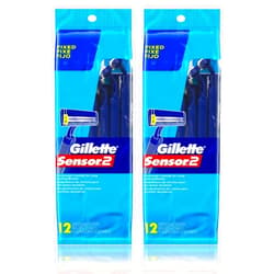 Gillette Sensor2 Disposable Razors 12 ea.(Pack of 2)